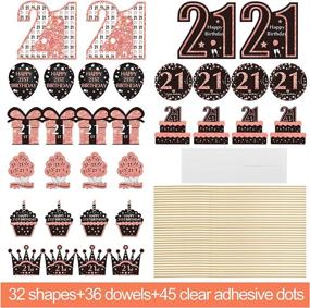 img 2 attached to 🌹 32-Piece Rose Gold 21st Birthday Table Centerpiece Sticks Decorations for Women - Elegant Table Toppers & Supplies, Happy 21st Birthday Table Sign Décor