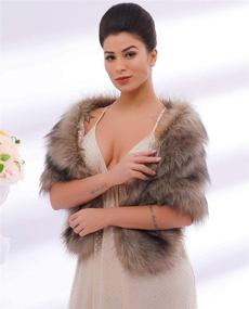 img 2 attached to 👰 Elegance and Warmth Combined: Artio Women’s Faux Fur Wraps and Shawls for Winter Bridal Wedding Cape