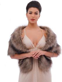 img 4 attached to 👰 Elegance and Warmth Combined: Artio Women’s Faux Fur Wraps and Shawls for Winter Bridal Wedding Cape