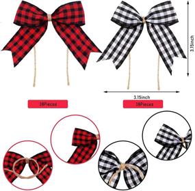 img 3 attached to ❤️ Valentine's Day Plaid Bows: 36 Piece Package Supply for Festive Decoration (Red and Black)