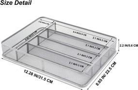 img 2 attached to 🍴 Maximize Kitchen Efficiency with the TQVAI Mesh Cutlery Tray: 5 Compartments Silverware Holder and Utensil Organizer