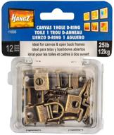 hangz 11005 antique brass d-ring picture hanger value pack, 25lb, 12-piece – flat mount wire design logo