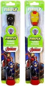 img 4 attached to 🦷 Turbo Powered Firefly Avenger Heroes Toothbrush Set for Boys - Pack of 2