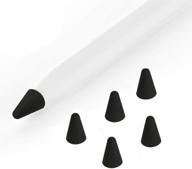 💯 zalu silicone nibs cover: ultimate protection for apple pencil tips (2nd gen) - black, 5 pcs logo