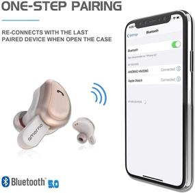 img 3 attached to AMORNO True Wireless Earbuds: Deep Bass Noise Cancelling Headphones with Charging Case