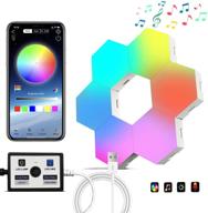 rgb hexagon lights with app control & music sync - 16 million colors - perfect for bedroom, gaming room, wall decor, and ambient lighting логотип