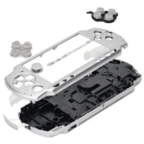 img 1 attached to Full Housing Shell Faceplate Case Replacement Parts for Sony PSP 2000 Console - Silver Color