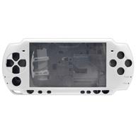 full housing shell faceplate case replacement parts for sony psp 2000 console - silver color logo