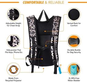 img 3 attached to 🎒 Recycled Polyester Hydration Backpack with 2L Bladder - Unisex Vibe Pack for Raves