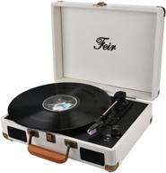 portable turntable suitcase speakers headphone logo