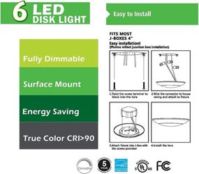 img 2 attached to 💡 7.5" Flush Mount Dimmable LED Disk Light - 15W (120W Equivalent), 5000K Bright White, ETL Listed