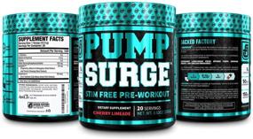 img 1 attached to 🍒 Caffeine Free Pump & Nootropic Pre Workout Supplement - Enhanced Non Stimulant Preworkout Powder & Nitric Oxide Booster - 20 Servings, Cherry Limeade