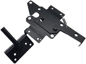 img 3 attached to Automatic Self-Locking Gate Latch - Heavy Duty Post Mount Gravity Lever Lock for Wood/PVC Fence Gates - Secure Pool, Yard, Garden - Steel Construction - Black Finish - Includes Fasteners Hardware