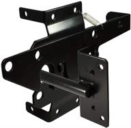 automatic self-locking gate latch - heavy duty post mount gravity lever lock for wood/pvc fence gates - secure pool, yard, garden - steel construction - black finish - includes fasteners hardware logo