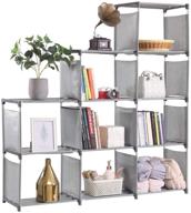 📚 ycoco 9 cube bookshelf office storage shelf plastic storage cabinet with multifunctional non-woven storage rack in grey logo