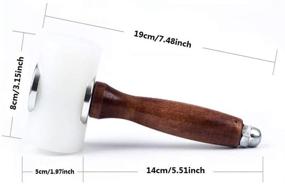 img 3 attached to 🔨 Leathercraft Carving Hammer with Wood Handle, DIY Mallet for Leatherwork, Cowhide Sewing Club, Nylon T Head, 7.4 Inch