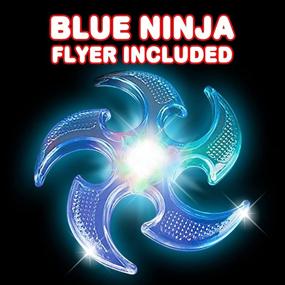 img 2 attached to 🎯 ArtCreativity Light-Up Ninja Flyers Set (Pack of 2) - Ninja Star Flying Discs - Batteries Included - Red and Blue - Rubberized Summer Toy - Ideal Gift for Kids by Moms