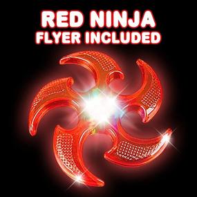 img 3 attached to 🎯 ArtCreativity Light-Up Ninja Flyers Set (Pack of 2) - Ninja Star Flying Discs - Batteries Included - Red and Blue - Rubberized Summer Toy - Ideal Gift for Kids by Moms