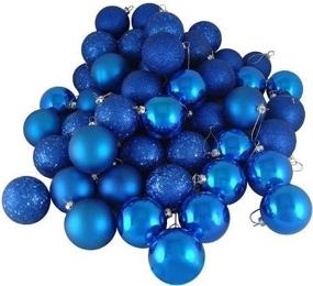 img 2 attached to 🎄 Kipokalor Blue Christmas Tree Ball Ornaments: Mini Shatterproof Satin, Shiny, and Glitter Finish Bulb Decorations (21pcs, Blue)