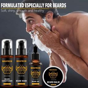 img 2 attached to 🧔 Complete BAIFROS Beard Grooming Kit: Beard Wash, Unscented Growth Oil & Care for Men