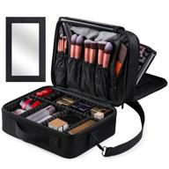 💼 convenient and compact kootek large travel makeup bag: your essential cosmetic train case with mirror and removable dividers logo