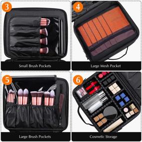 img 2 attached to 💼 Convenient and Compact Kootek Large Travel Makeup Bag: Your Essential Cosmetic Train Case with Mirror and Removable Dividers