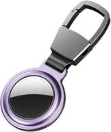 imentha metal protective case with keychain for apple airtags, anti-loss finder holder accessories – purple logo