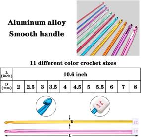 img 3 attached to 🌈 Colorful Cable Tunisian Crochet Hooks Set with 23 Pieces - From 3 to 10 mm Needle Sizes, Bamboo and Carbonized Hooks, Assorted Colors, Ideal for Tunisian Afghan Projects