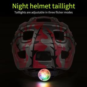 img 1 attached to PTSOC Adult MTB Helmet with Rear Light for Dirt Mountain 🚴 Biking, Road Cycling, Skateboarding, Roller Skating - Safety Certified for Men and Women