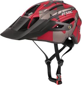 img 4 attached to PTSOC Adult MTB Helmet with Rear Light for Dirt Mountain 🚴 Biking, Road Cycling, Skateboarding, Roller Skating - Safety Certified for Men and Women