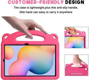 img 2 attached to 🔥 FIREVASE Case for Samsung Galaxy Tab S6 Lite 10.4" 2020 - EVA Shock Proof Lightweight Kids Case with Handle, Shoulder Strap, and Pen Holder, Rose