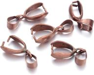 📿 fashewelry 20pcs red copper pinch clip bail clasps for dangle charm jewelry making logo