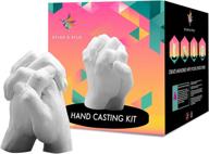 🖐️ create lasting memories with our hand casting kit couples - diy plaster hand mold casting kit, perfect wedding, birthday, or couple's gift for her and mom! logo