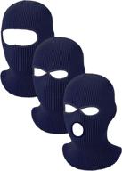 adult winter balaclava face covering: knit full face cover with thermal ski protection - pack of 3 logo