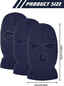 img 2 attached to Adult Winter Balaclava Face Covering: Knit Full Face Cover with Thermal Ski Protection - Pack of 3