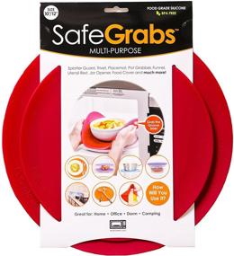 img 4 attached to 🔥 Safe Grabs: Multipurpose Silicone Microwave Mat Set - Seen on Shark Tank, Red - Spatter Guard, Trivet, Hot Pad, Pot Holder - BPA Free, Heat Resistant, Dishwasher Safe x2