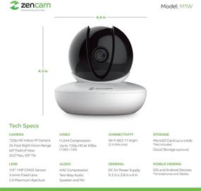 img 1 attached to 📷 Amcrest Zencam WiFi Camera - Pet Dog Camera, Nanny Cam with Two-Way Audio, Baby Monitor - Cell Phone App, Pan/Tilt Wi-Fi Wireless IP Camera - Micro SD Card, RTSP, Cloud, Night Vision - M1W