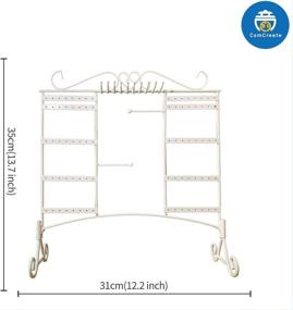 img 1 attached to 💍 White Jewelry Organizer: Earring Holder, Necklace Display with Large Capacity, Removable Foot Bracelets Hanger, Wall Stand Rack