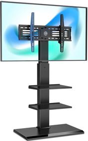 img 4 attached to 📺 FITUEYES Universal Floor TV Stand with Adjustable Shelf - Fits TVs Up to 65” LCD LED OLED Plasma Flat Panel or Curved Screen - Swivel & Tilt Mount FT-S3601MB