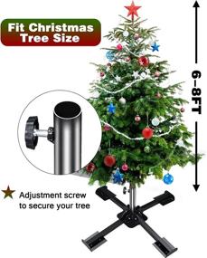 img 2 attached to 🌲 Black Metal Christmas Tree Stand - Foldable Heavy Duty Replacement Stand for Artificial Trees, 1 Inch Diameter - COCONUT