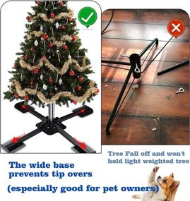 img 1 attached to 🌲 Black Metal Christmas Tree Stand - Foldable Heavy Duty Replacement Stand for Artificial Trees, 1 Inch Diameter - COCONUT