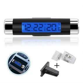 img 4 attached to Rumfo Car Auto LCD Display 2 in 1 Mini Car Digital Clock Thermometer: Accurate Time Monitor with Portable Clip-On Design & LED Backlight (Celsius)