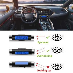 img 2 attached to Rumfo Car Auto LCD Display 2 in 1 Mini Car Digital Clock Thermometer: Accurate Time Monitor with Portable Clip-On Design & LED Backlight (Celsius)