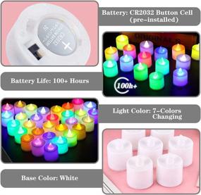 img 2 attached to CHolic LED Tea Lights with Color Changing Flameless Candles, 24 PCS Battery Operated - Ideal for Seasonal & Festival Celebrations! Includes 300 PCS Black Silk Rose Petals for Party Decor