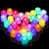 cholic led tea lights with color changing flameless candles, 24 pcs battery operated - ideal for seasonal & festival celebrations! includes 300 pcs black silk rose petals for party decor логотип