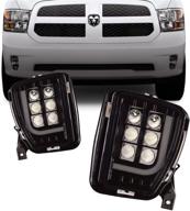 🔦 tecoom led fog light assemblies for 2013-2017 dodge ram 1500 - pair (left & right) - upgraded with led bulbs - 2psc logo