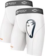 🩲 shock doctor (2 pack) compression shorts briefs with bio-flex protective cup: ultimate safety & comfort for men’s / youth baseball, hockey, lacrosse, and more logo