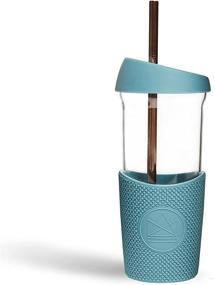 img 4 attached to 🥤 Neon Kactus - 20oz Smoothie Cup with Metal Straw, Reusable Glass Cups - 2 Silicone Seal Lids, 1 Sleeve - Leakproof, Recyclable, Sustainable, Super Sonic