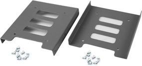 img 4 attached to 🖥️ Hymeca 2-Pack SSD Mounting Bracket Kit for 2.5 to 3.5 Adapter - Converts Notebook SSD to Desktop Hard Drive Bay Mounting Bracket Adapter