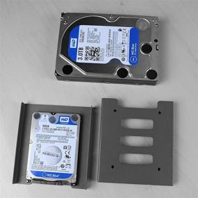img 1 attached to 🖥️ Hymeca 2-Pack SSD Mounting Bracket Kit for 2.5 to 3.5 Adapter - Converts Notebook SSD to Desktop Hard Drive Bay Mounting Bracket Adapter